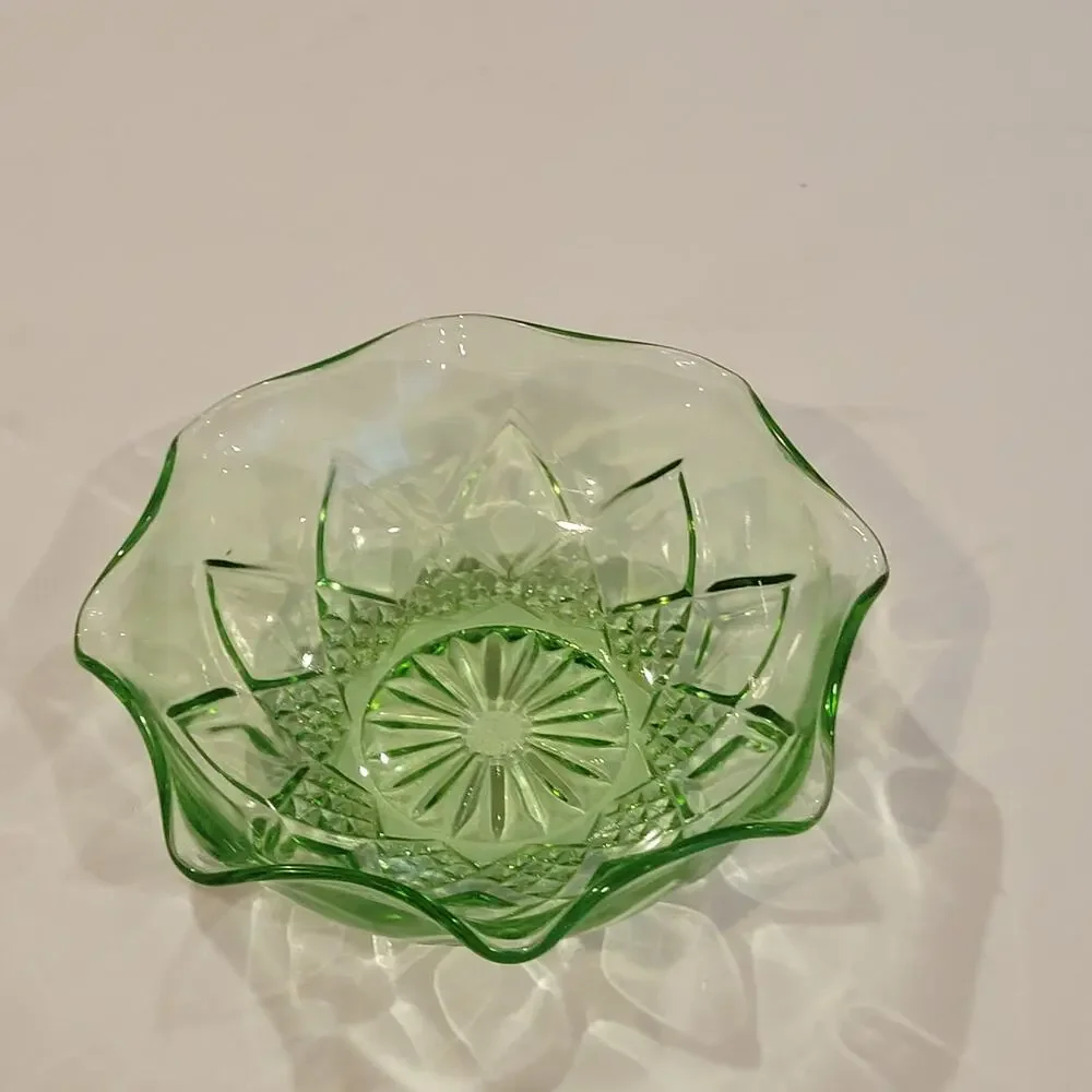 Vintage Hazel Atlas Green Uranium Glass 4.5